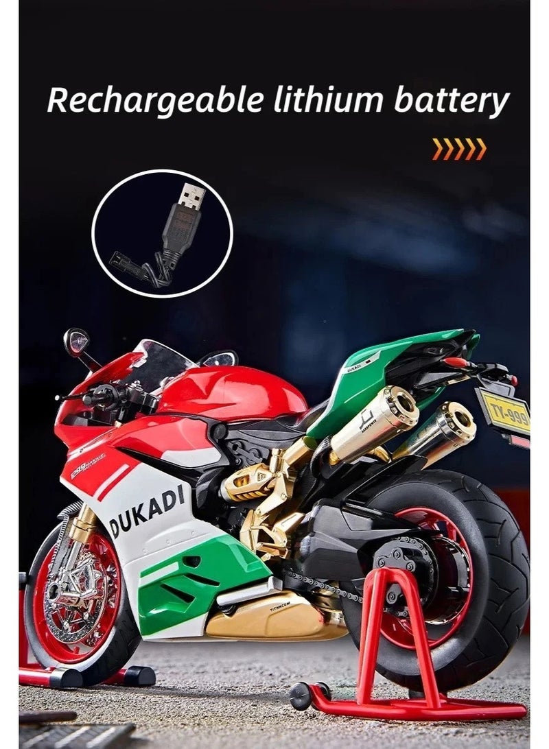 Ducati Panigale 1199 Die-Cast With Helmet, Smoke And Light 1:9 Scale 8678B - Image 1